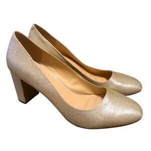 Badgley Mischka American Glamour Champagne Gold Sparkle Heels Size 11
